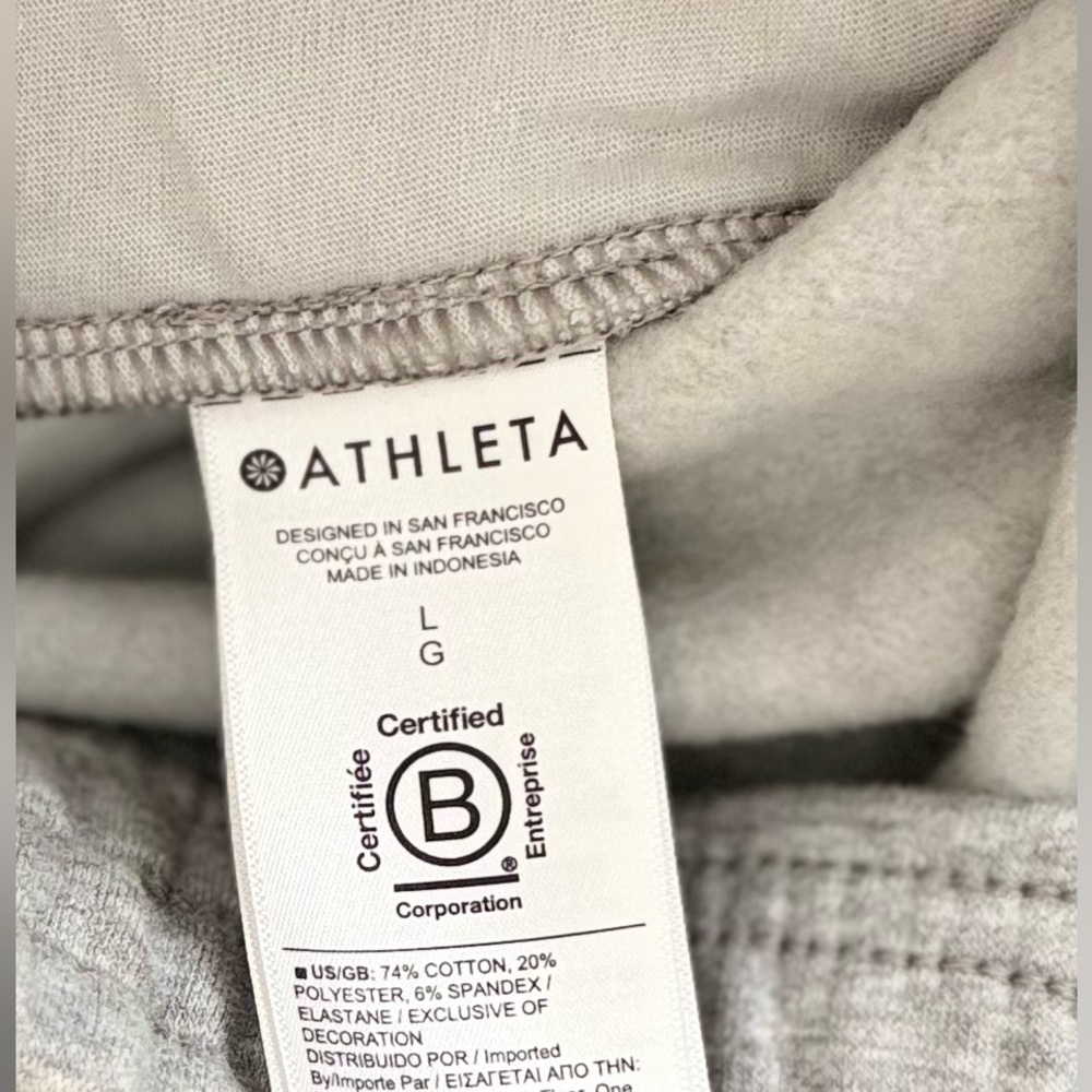 NWT ATHLETA Easy Fleece Jogger- Gray/ Size Large - Picture 7 of 7